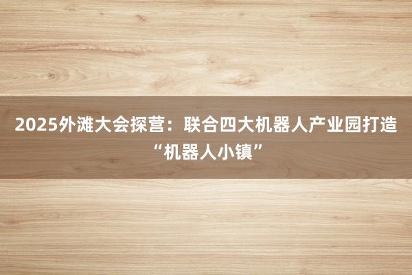 2025外滩大会探营：联合四大机器人产业园打造“机器人小镇”
