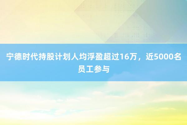 宁德时代持股计划人均浮盈超过16万，近5000名员工参与