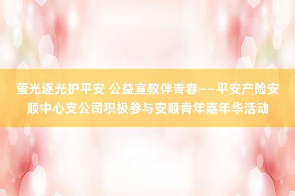 萤光逐光护平安 公益宣教伴青春——平安产险安顺中心支公司积极参与安顺青年嘉年华活动