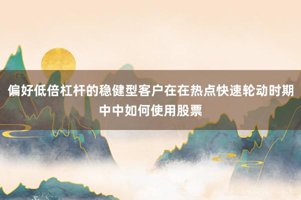 偏好低倍杠杆的稳健型客户在在热点快速轮动时期中中如何使用股票