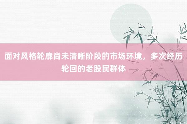 面对风格轮廓尚未清晰阶段的市场环境，多次经历轮回的老股民群体