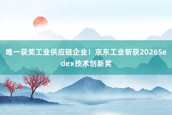 唯一获奖工业供应链企业！京东工业斩获2026Sedex技术创新奖