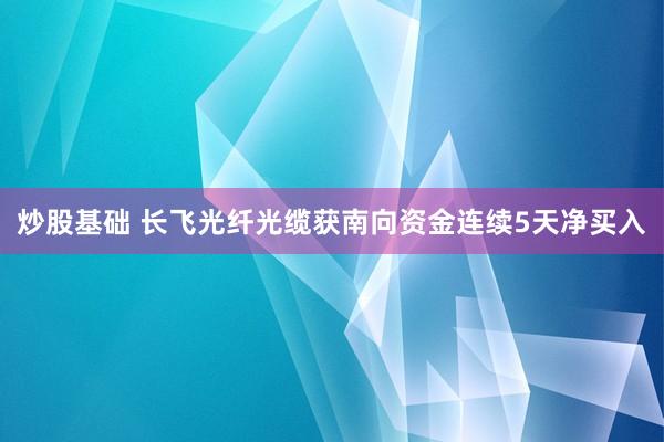 炒股基础 长飞光纤光缆获南向资金连续5天净买入