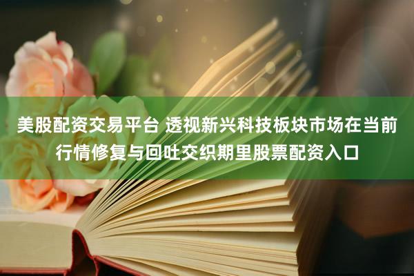 美股配资交易平台 透视新兴科技板块市场在当前行情修复与回吐交织期里股票配资入口