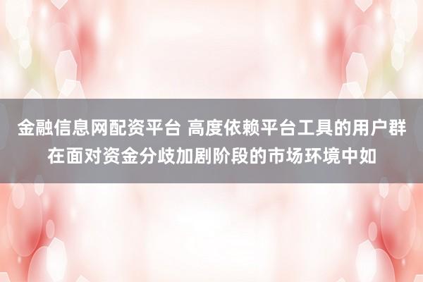 金融信息网配资平台 高度依赖平台工具的用户群在面对资金分歧加剧阶段的市场环境中如